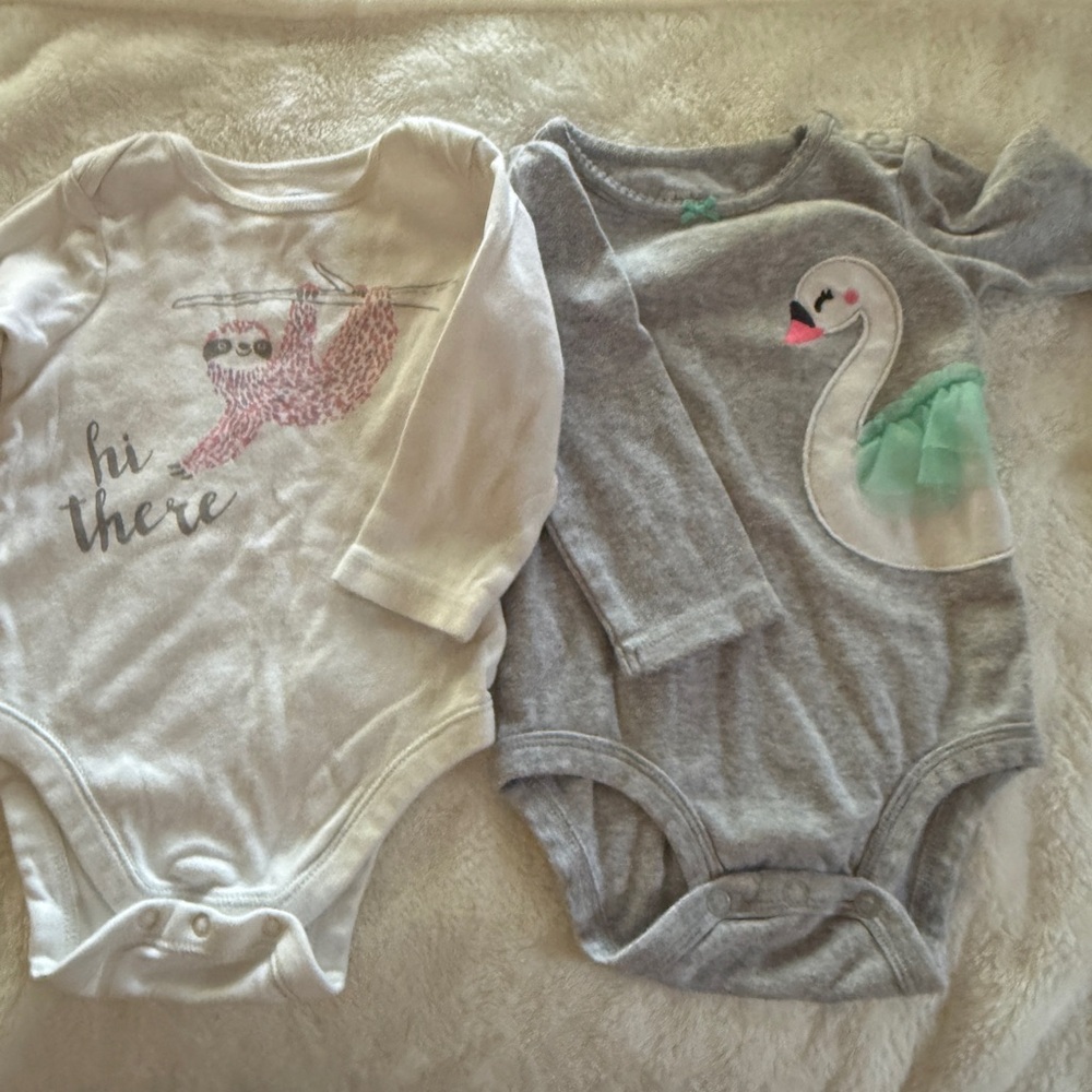 2 Carter's Gray Baby Outfit